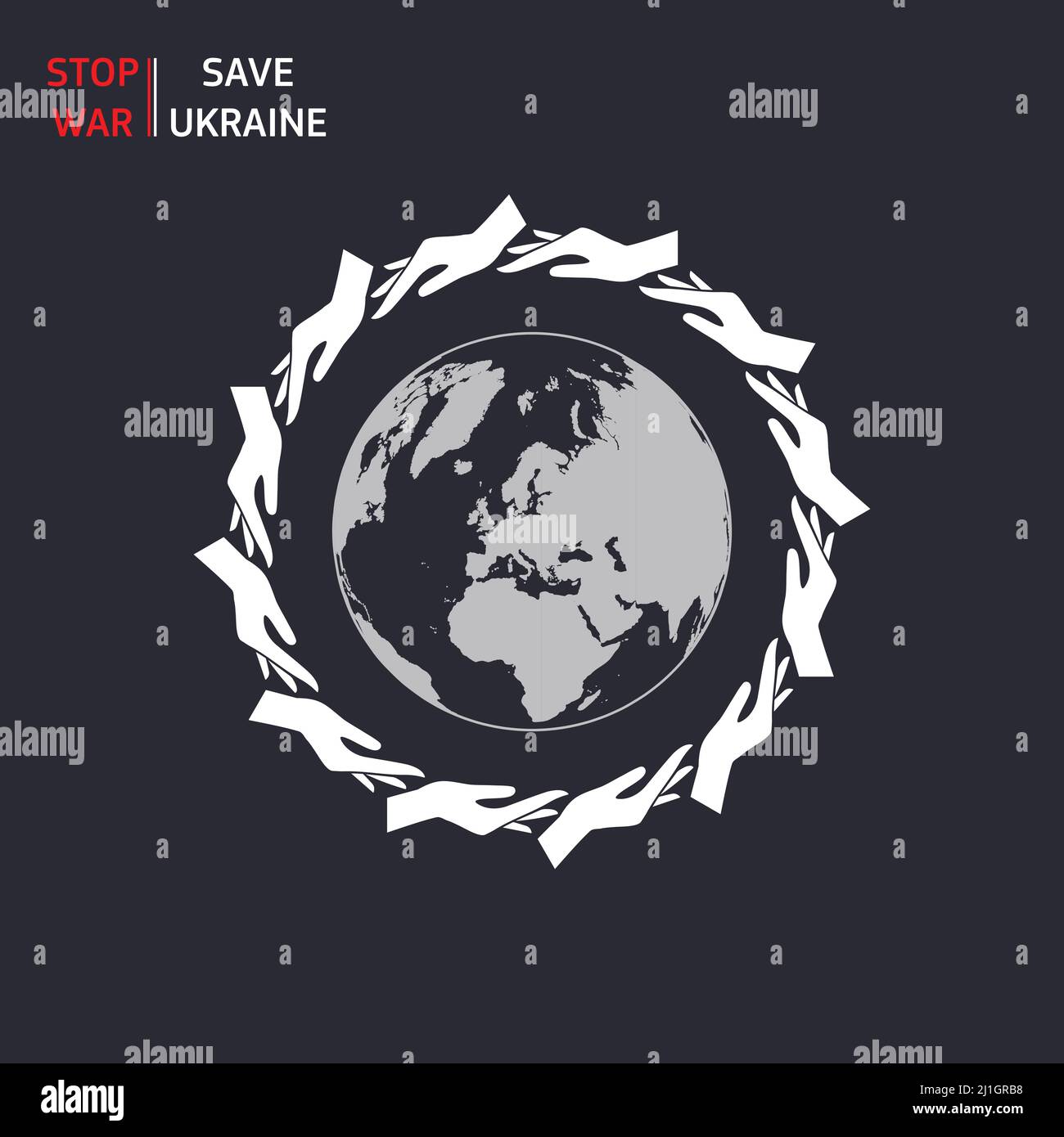 Save The World Hands Map Stock Vector Image And Art Alamy