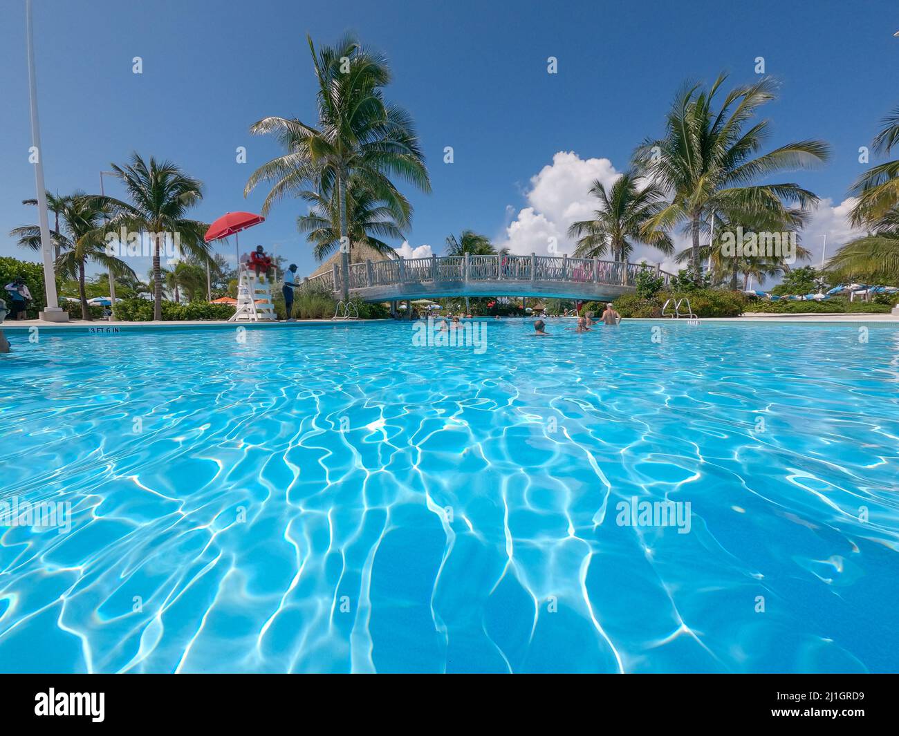 Bahamas - September 16, 2021: The swimming pool in Coco Cay Royal ...