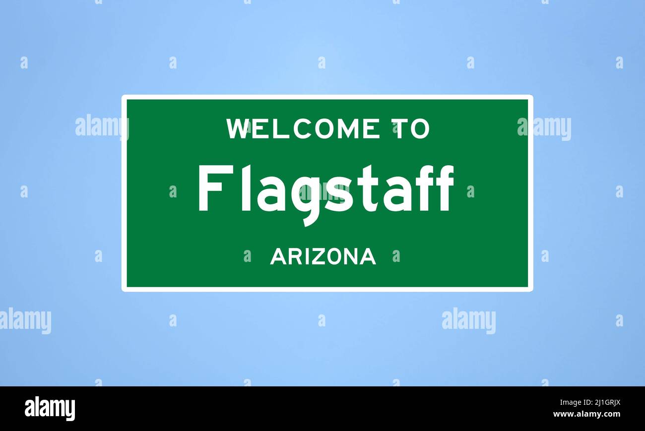 Flagstaff, Arizona city limit sign. Town sign from the USA Stock Photo