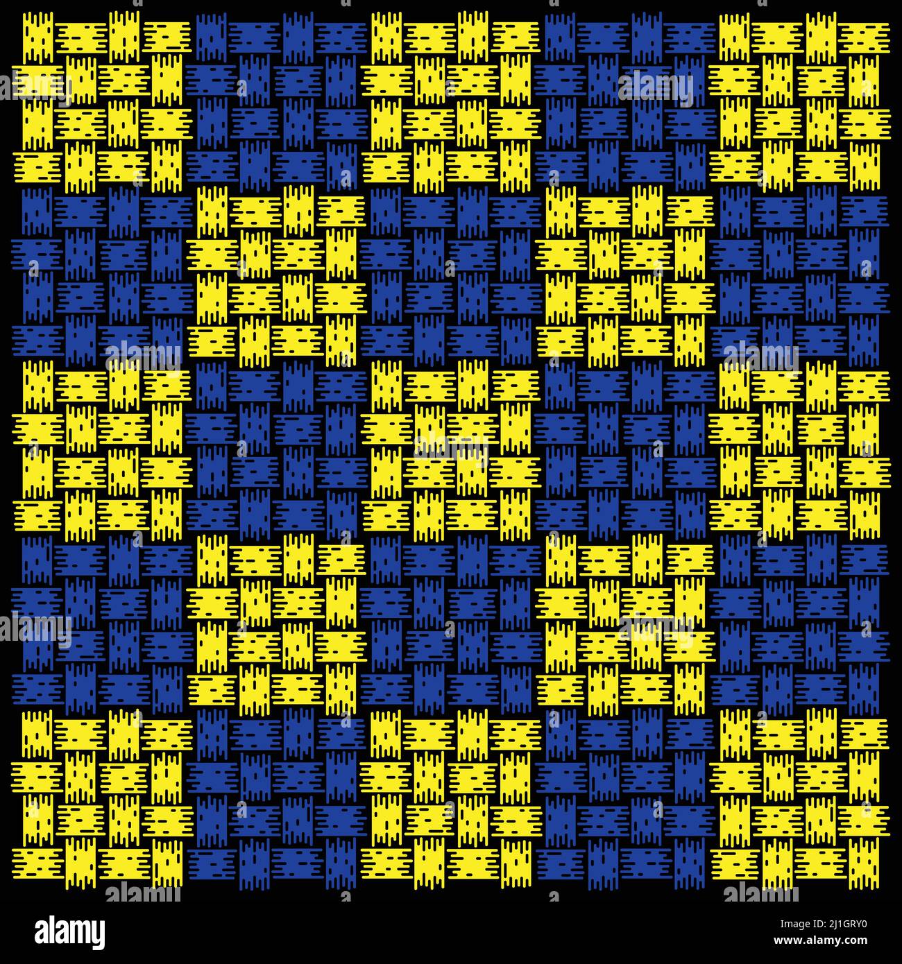 Knitting background yellow and blue Stock Vector