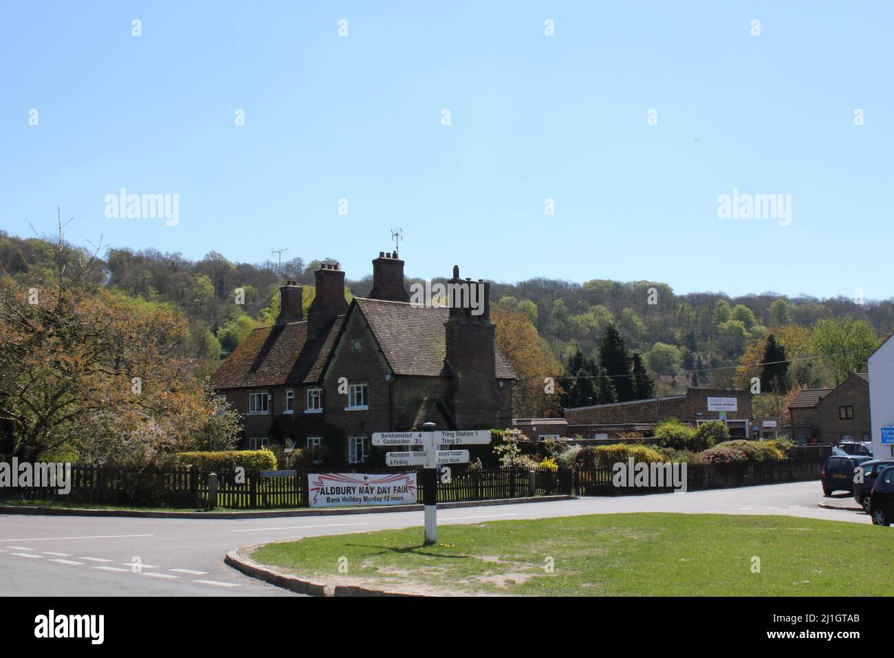 Aldbury Village in Spring with Ashridge Estate in background