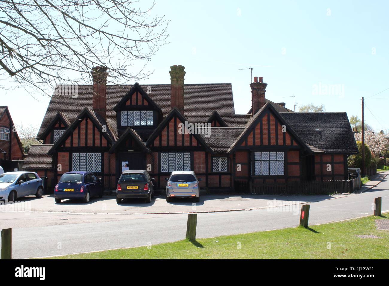 Memorial Hall, Aldbury Village in Spring, Hertfordshire, England, UK