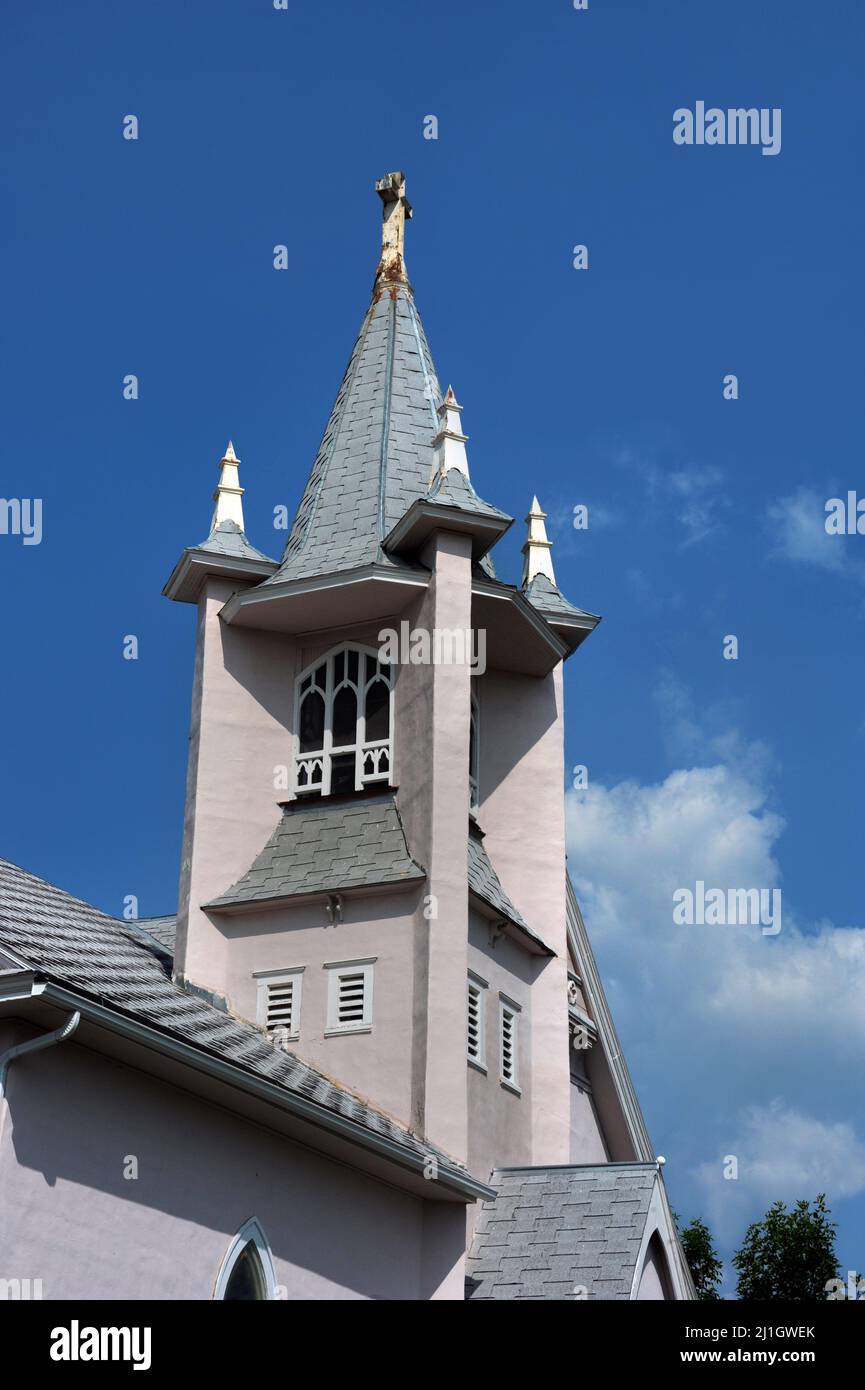 St. Mark's Church in Livingston, Montana has cupola tower with cross