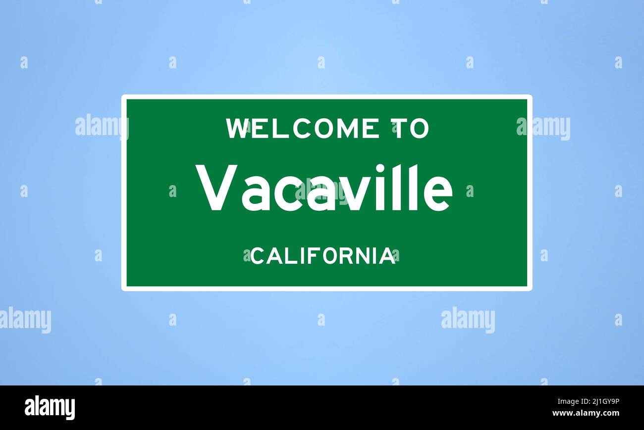 Vacaville, California city limit sign. Town sign from the USA Stock Photo Alamy