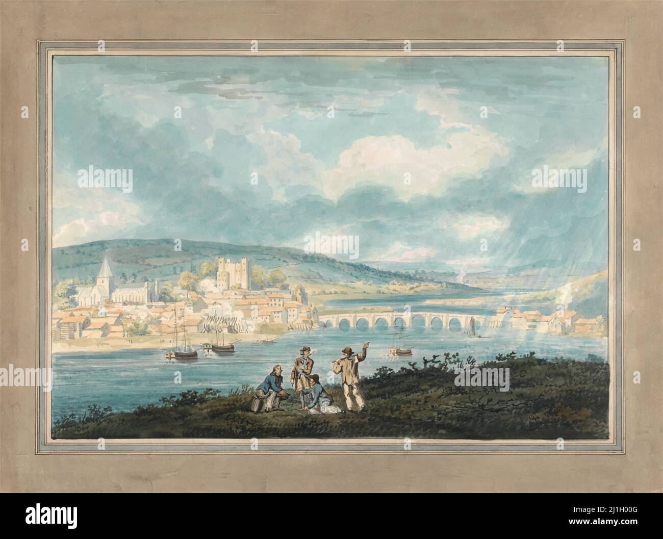 Rochester, Kent: from the North. Thomas Girtin. c. 1790. Stock Photo