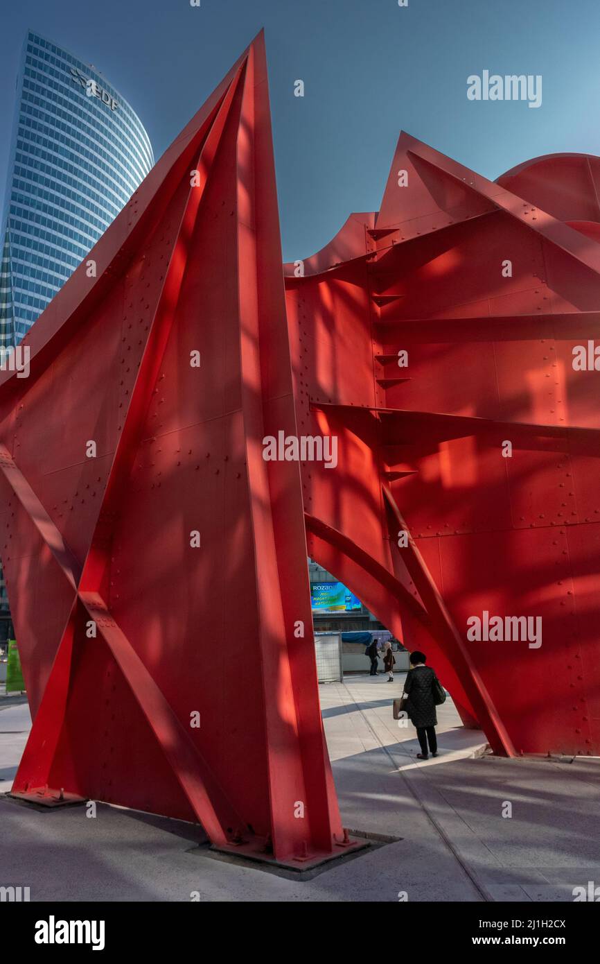 Paris, La Défense, France, Detail, Modern Sculpture by Calder, Street ...