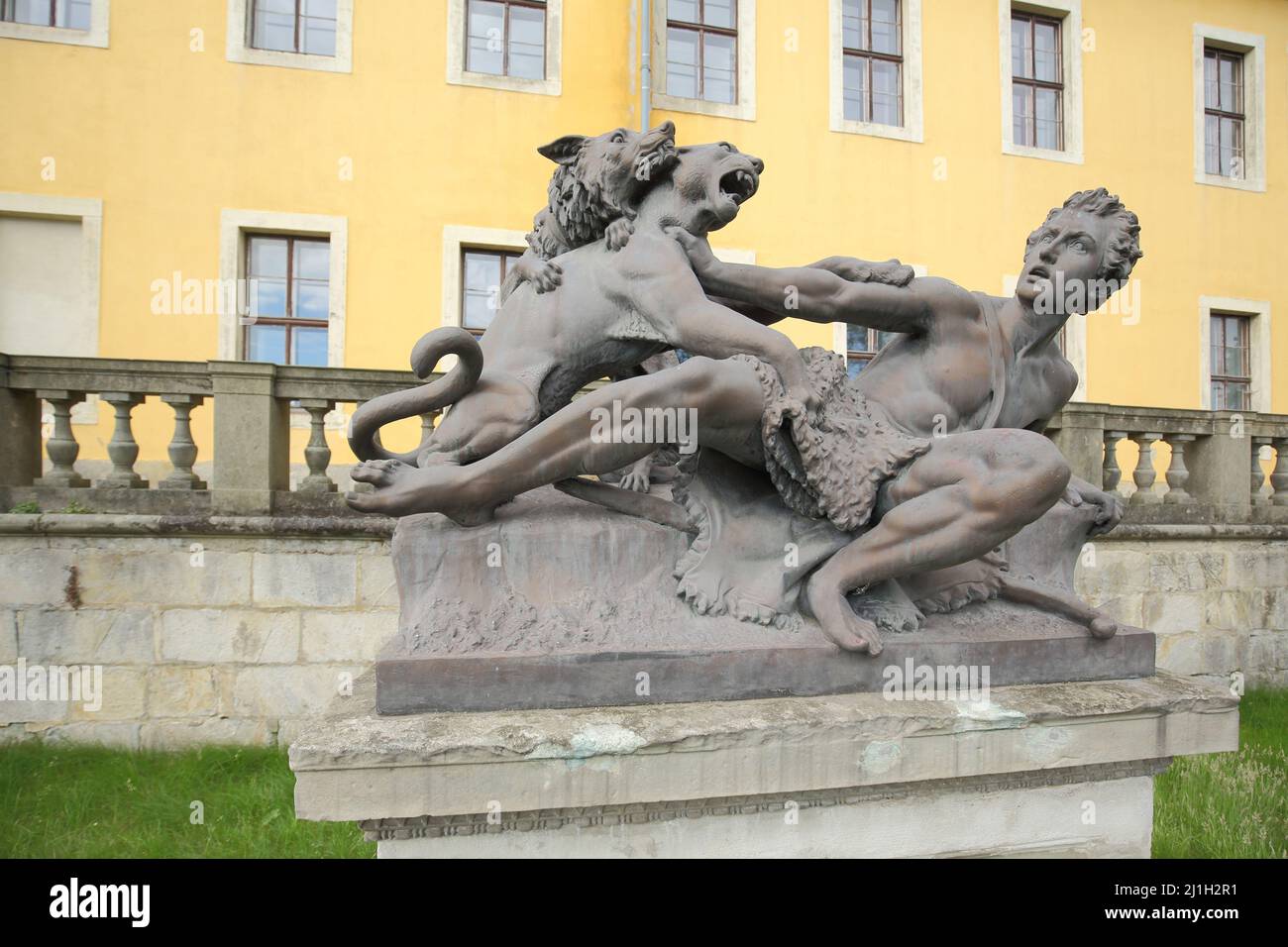 Sculpture in Ballenstedt Castle Park in the Harz Mountains, Saxony-Anhalt, Germany Stock Photo