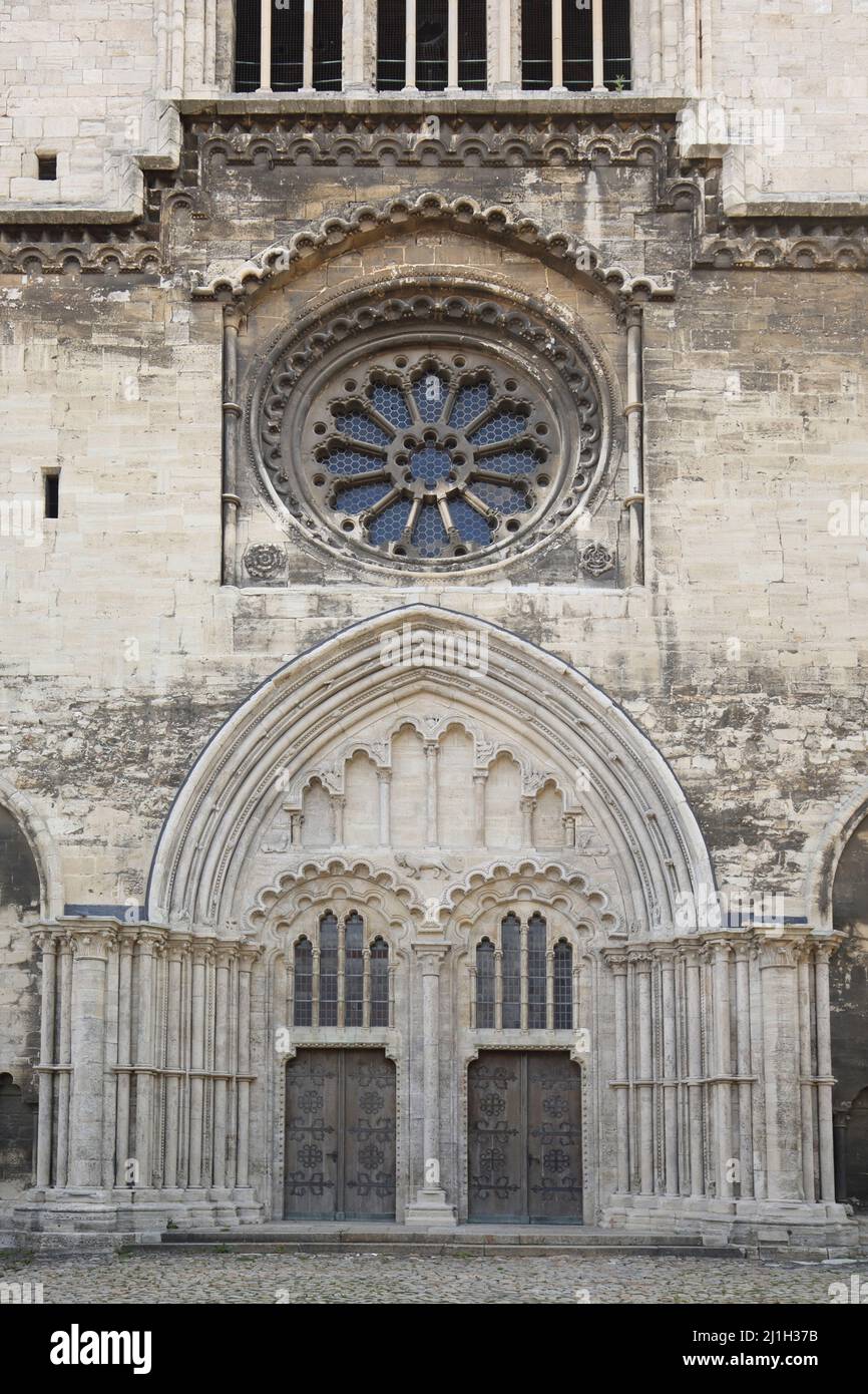 Portal with tympanum from the cathedral in Halberstadt, Saxony-Anhalt, Germany Stock Photo