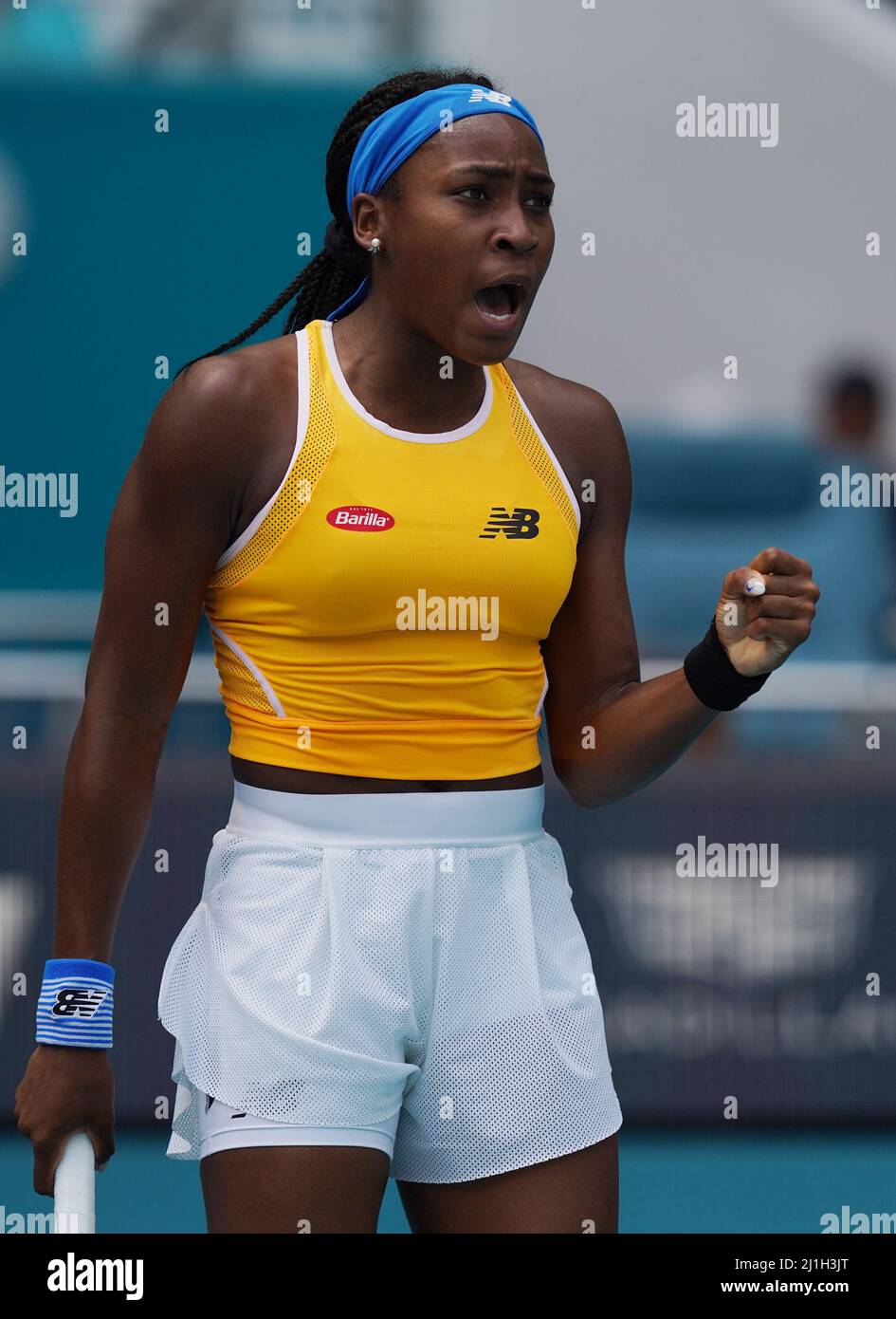 Miami Gardens FL, USA. 25th Mar, 2022. Coco Gauff Vs Wang Qiang during