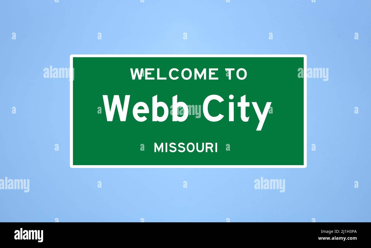 b City, Missouri city limit sign. Town sign from the USA Stock Photo