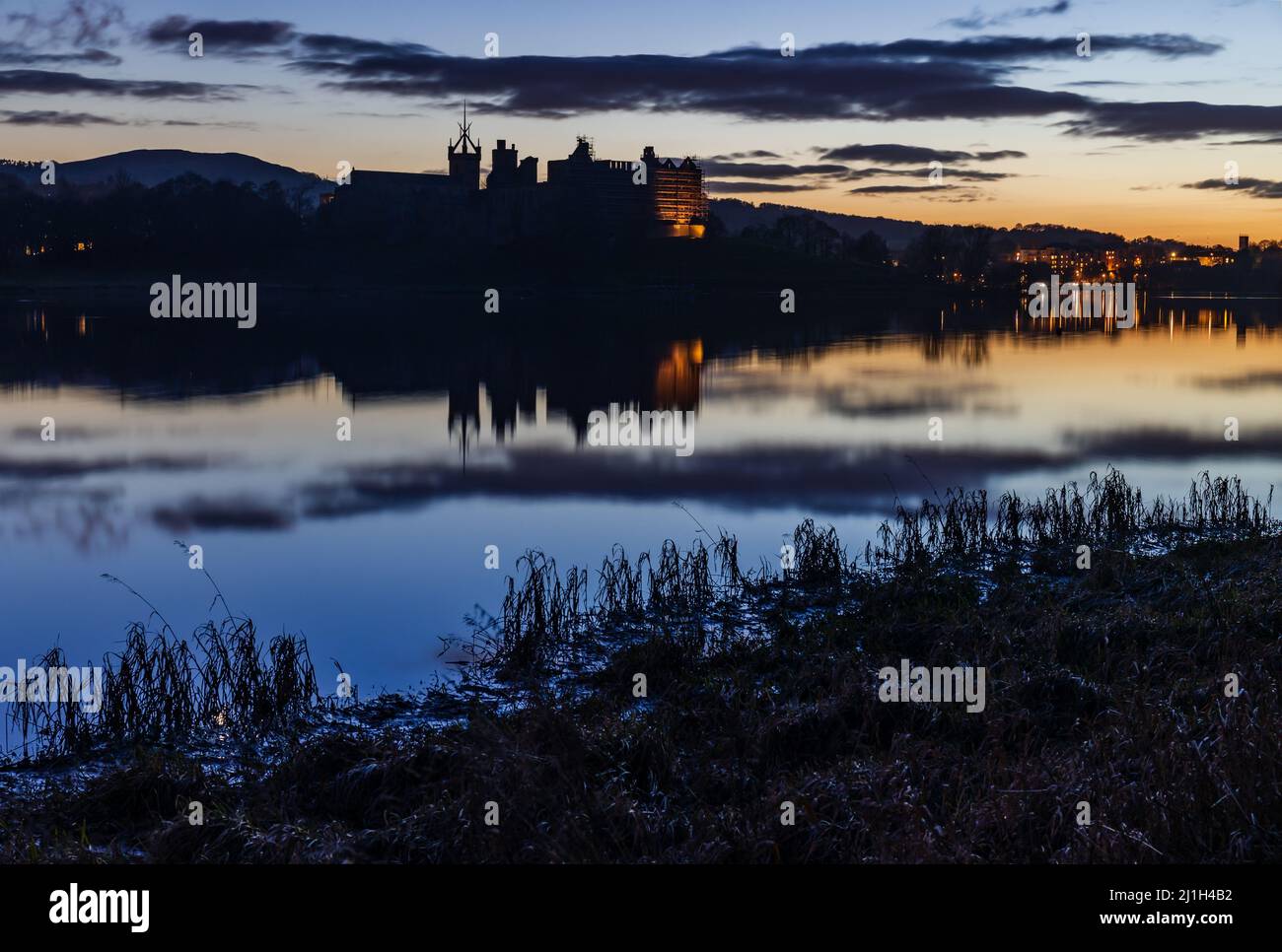 Linlithgow Palace at sunset Stock Photo