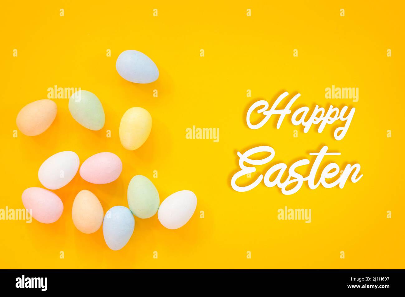 Easter background with colorful eggs Stock Photo