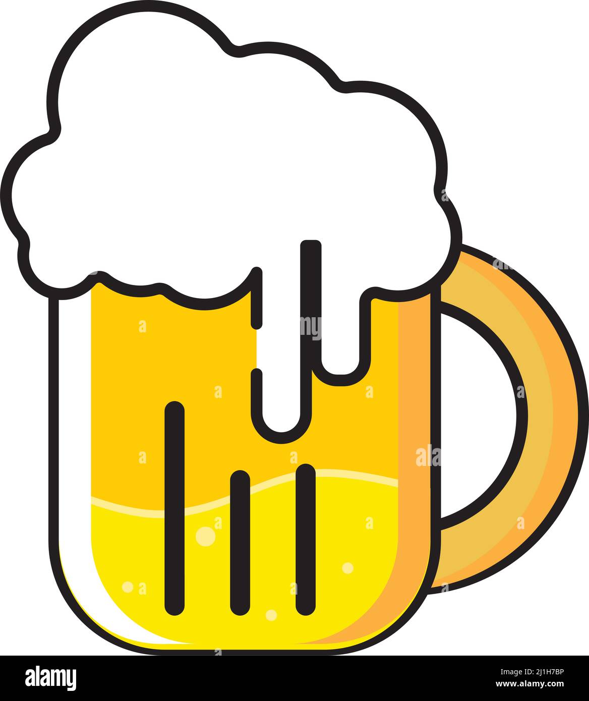 Isolated beer glass mug with foam icon Vector Stock Vector Image & Art ...
