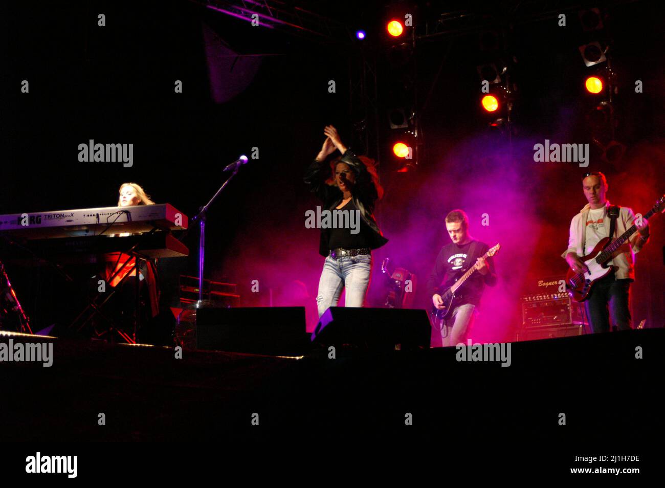 Trębaczów, Poland, Polen, Polska, Concert of the pop-rock band "Bajm" - Beata Kozidrak; Konzert der Pop-Rock-Band; Stock Photo