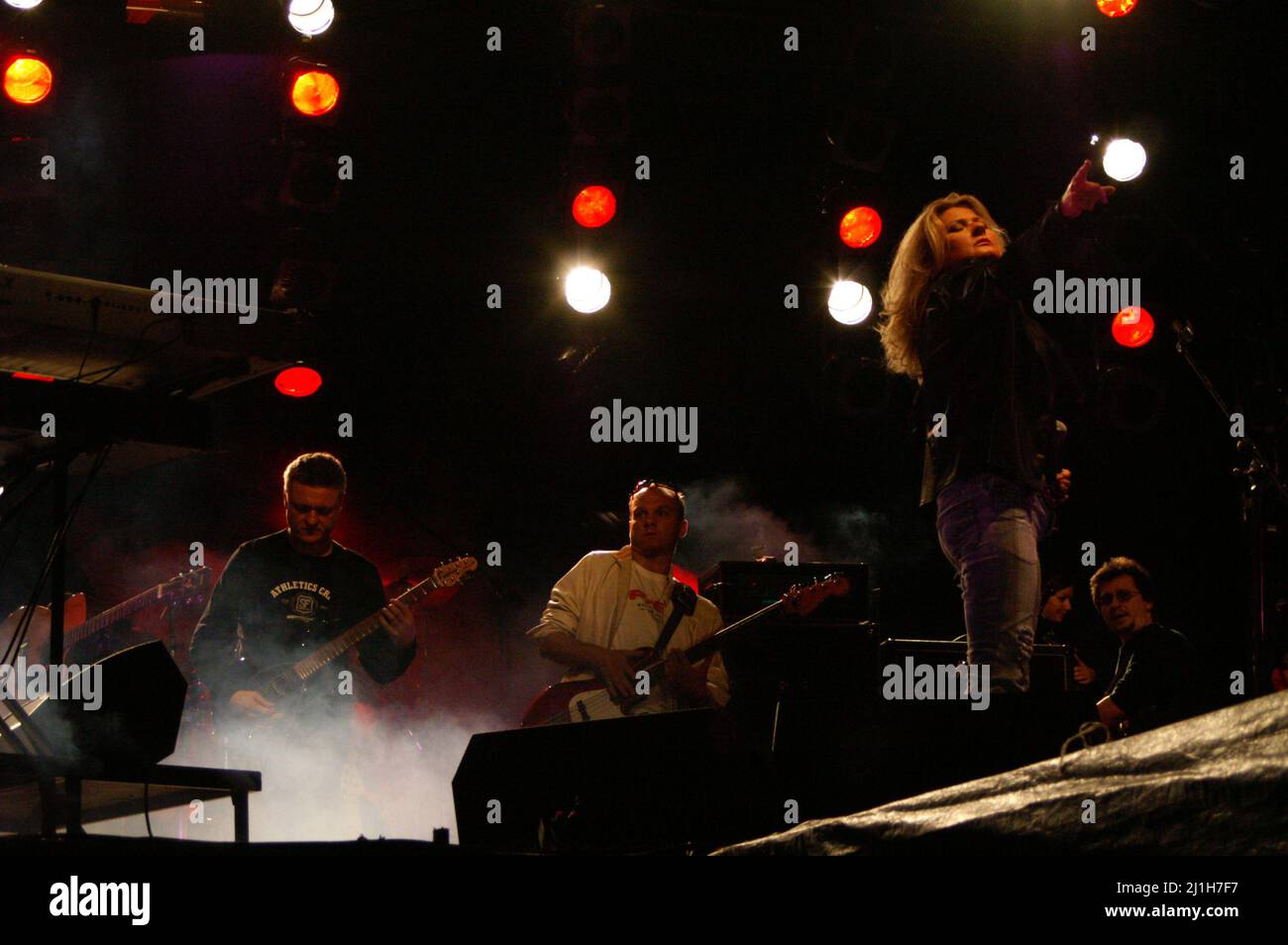 Trębaczów, Poland, Polen, Polska, Concert of the pop-rock band "Bajm" - Beata Kozidrak; Konzert der Pop-Rock-Band; Stock Photo