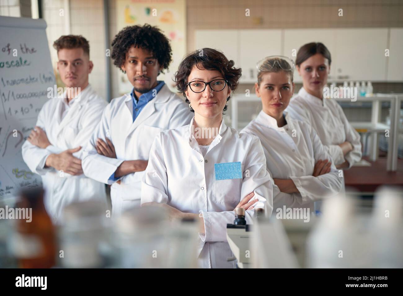 Young medical workers together in laboratory Stock Photo Alamy