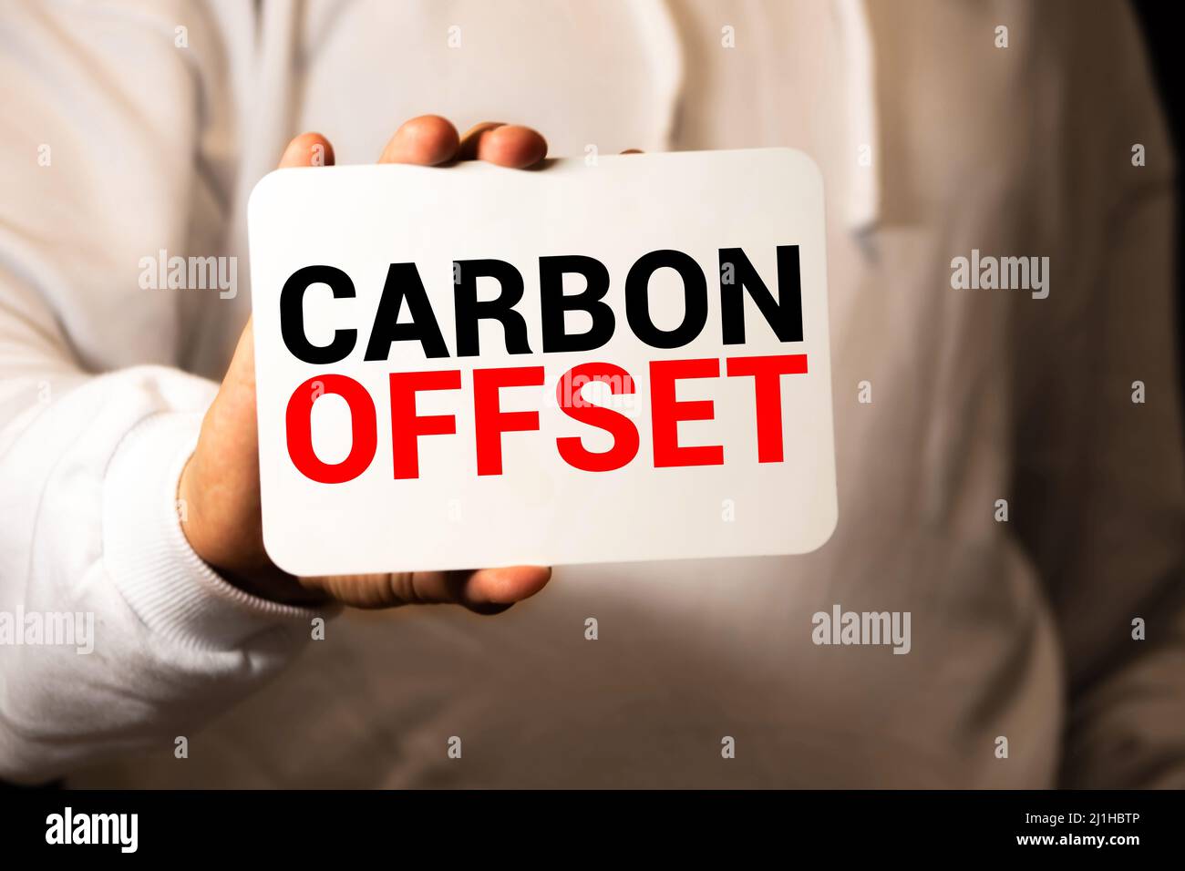 Word writing text Carbon Offset. Business concept for Reduction in emissions of carbon dioxide or other gases. Stock Photo