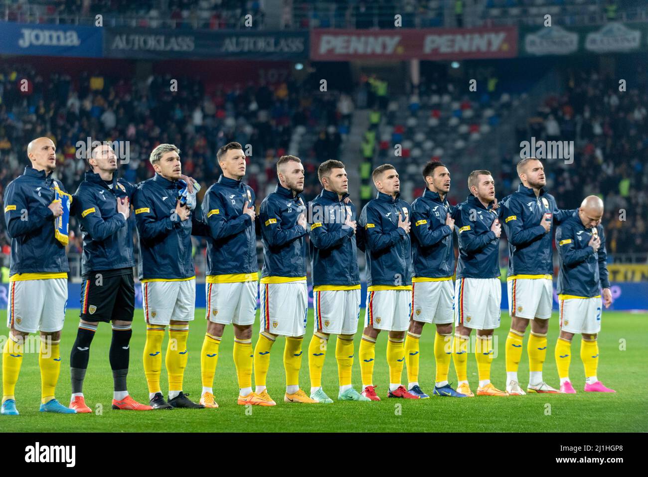 Romanian team during the Friendly match between the national teams of  Romania and Greece at "Steaua"