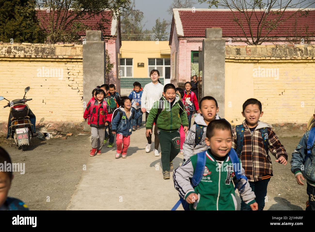 Rural women teachers and students in outdoor Stock Photo - Alamy