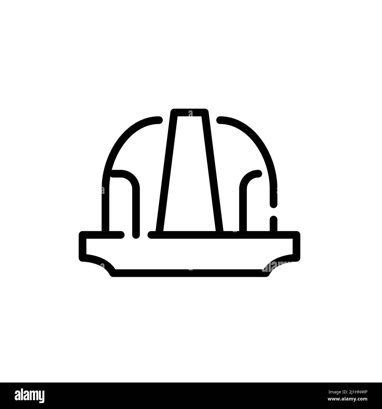 Construction hard hat. Safety warning. Pixel perfect, editable stroke icon Stock Vector
