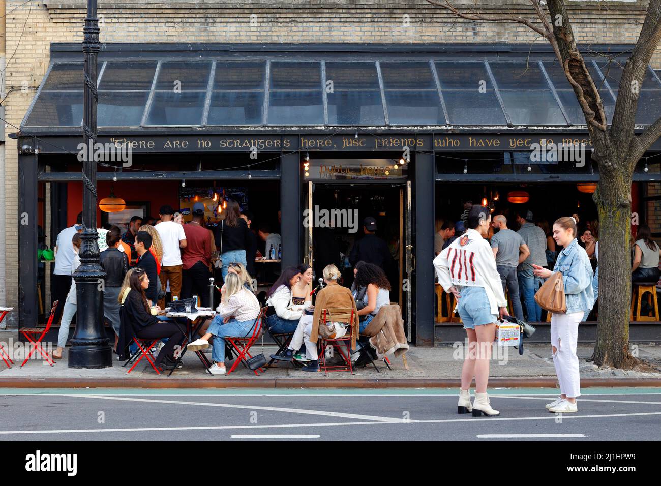 Galway Hooker Bar, 133 7th Ave S, New York, NY. exterior storefront of a bar in the Greenwich Village neighborhood in Manhattan. Stock Photo