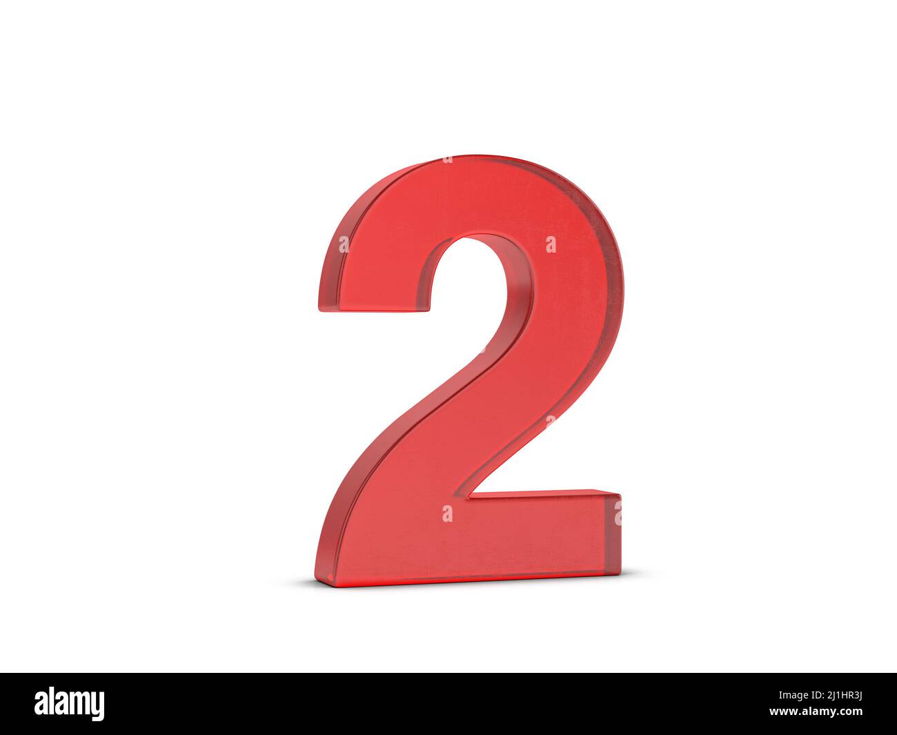 Glass number Two on a white background. 3d illustration Stock Photo - Alamy