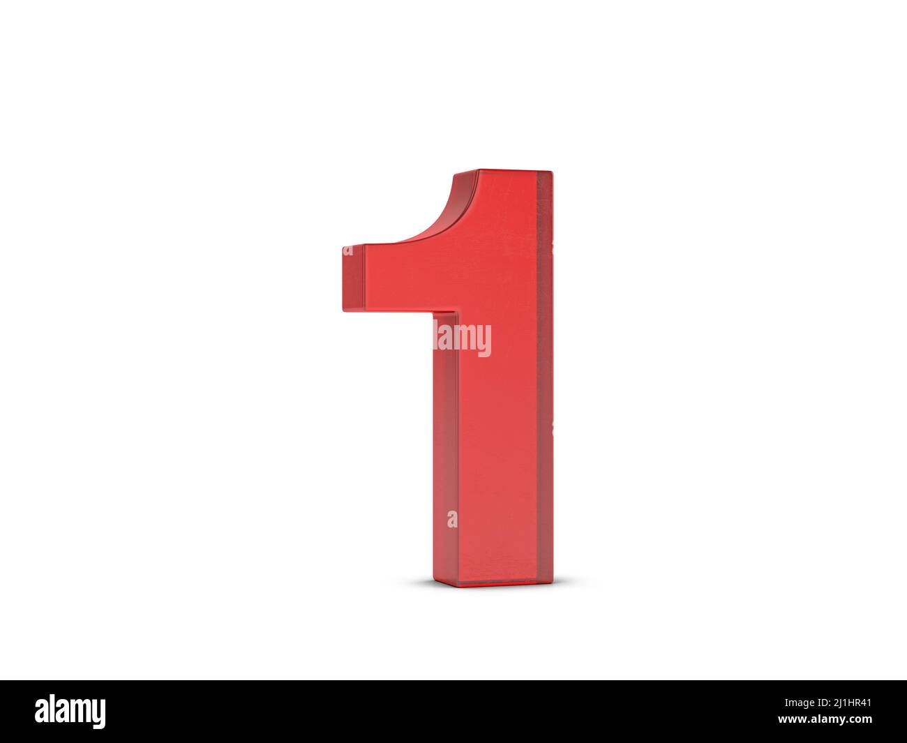 Glass number One on a white background. 3d illustration Stock Photo Alamy