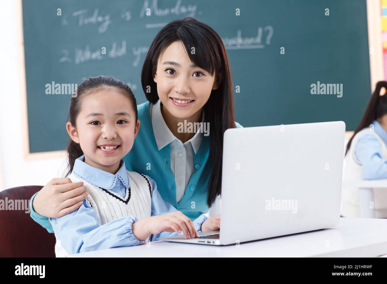 Elementary school students and teachers in class Stock Photo Alamy