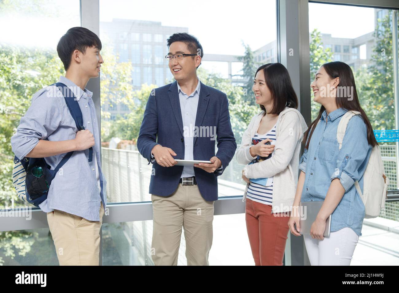The teacher and students Stock Photo