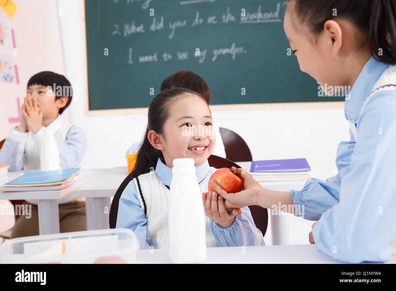 Elementary school students in class Stock Photo - Alamy