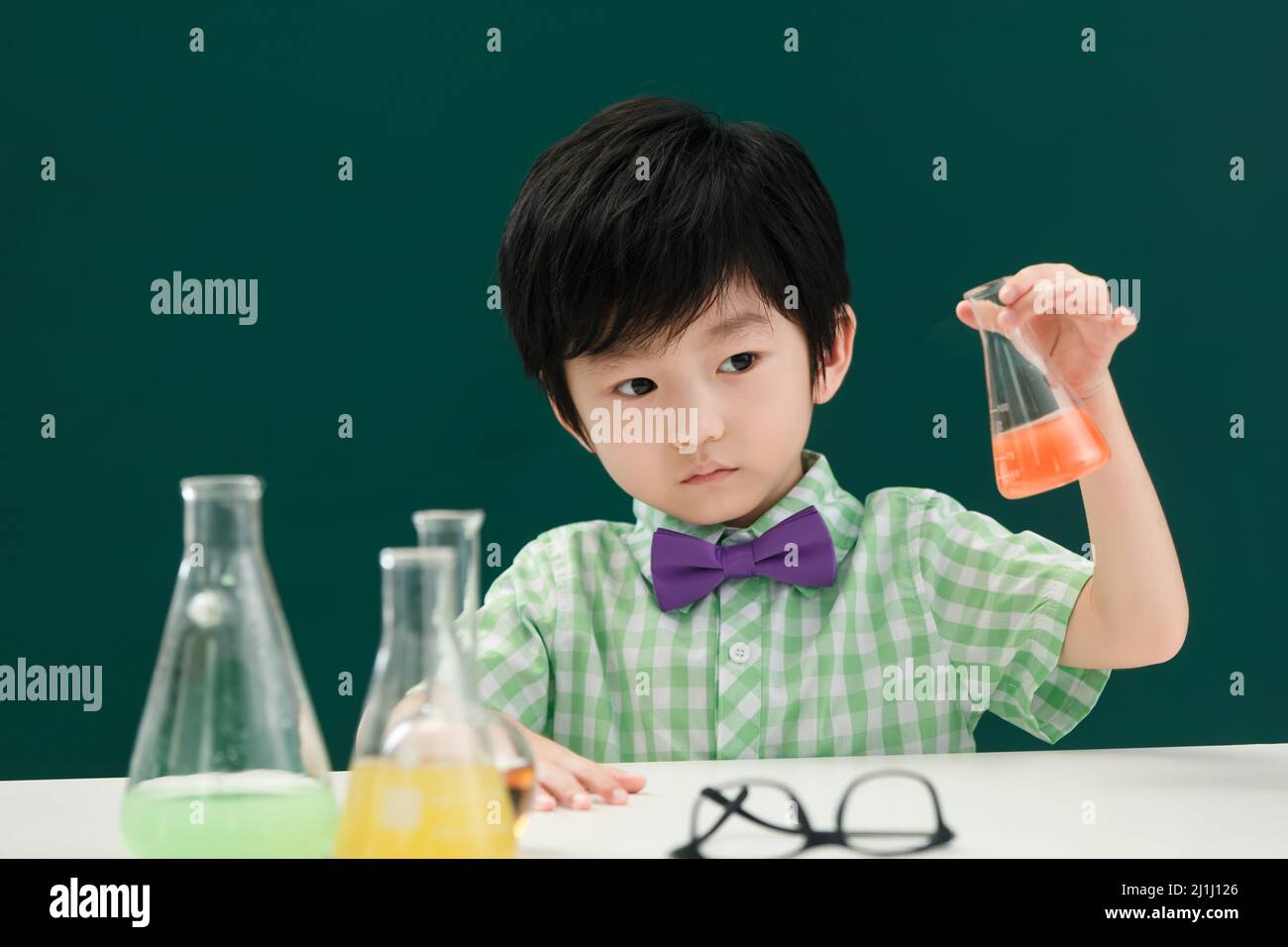 Pupils in chemistry class Stock Photo