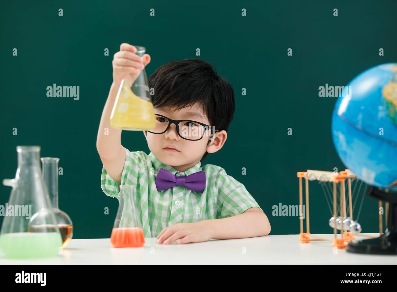 Pupils in chemistry class Stock Photo