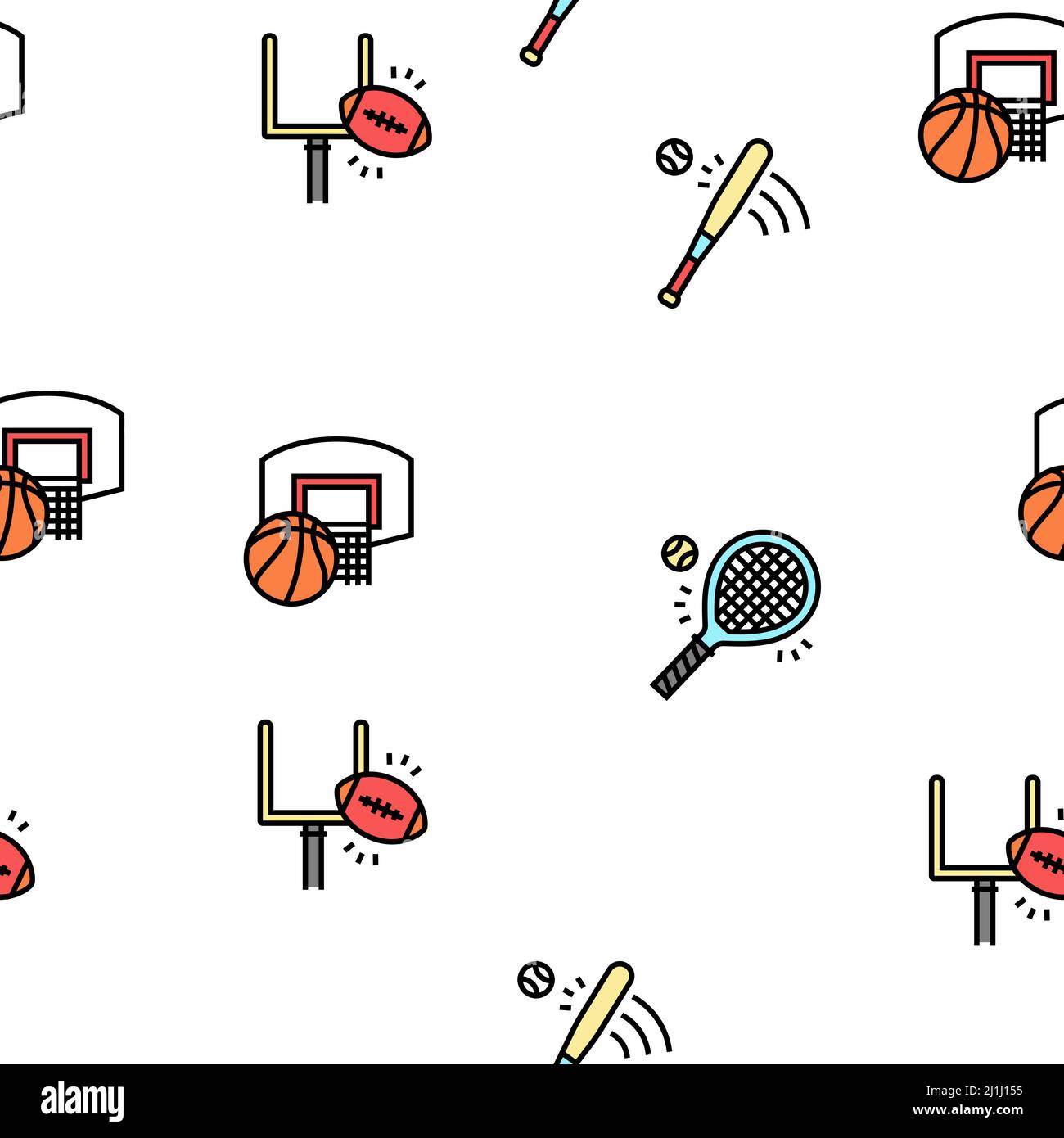 Sport Active Competitive Game Vector Seamless Pattern Stock Vector ...