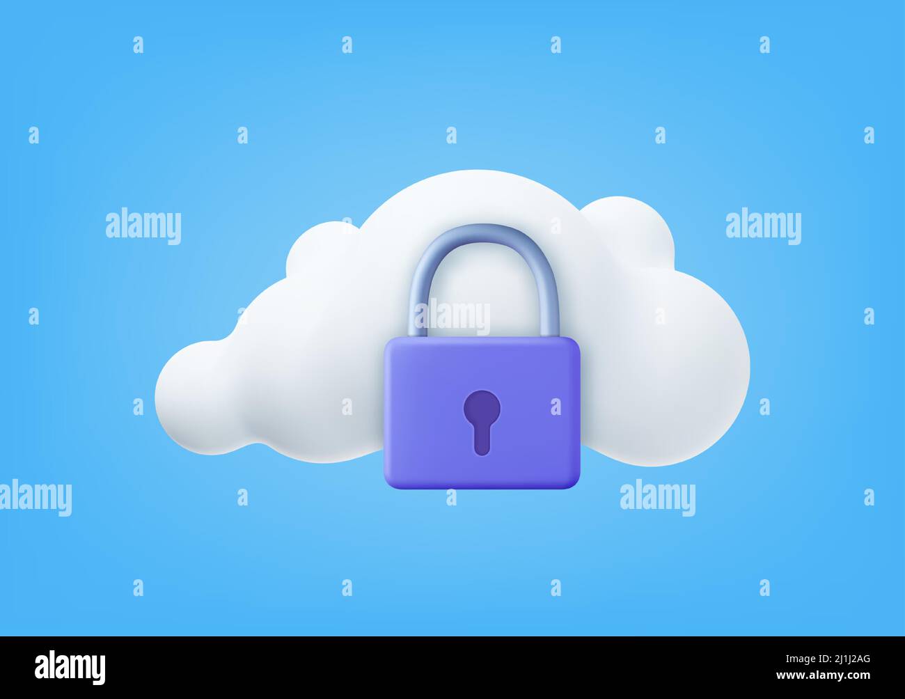 White fluffy cloud and locked padlock Stock Vector Image & Art - Alamy