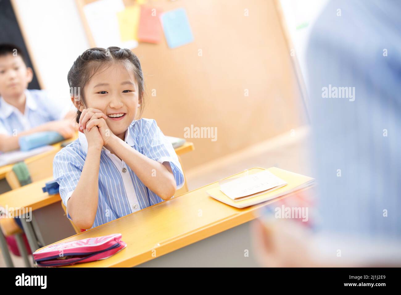 Elementary school students in the classroom Stock Photo