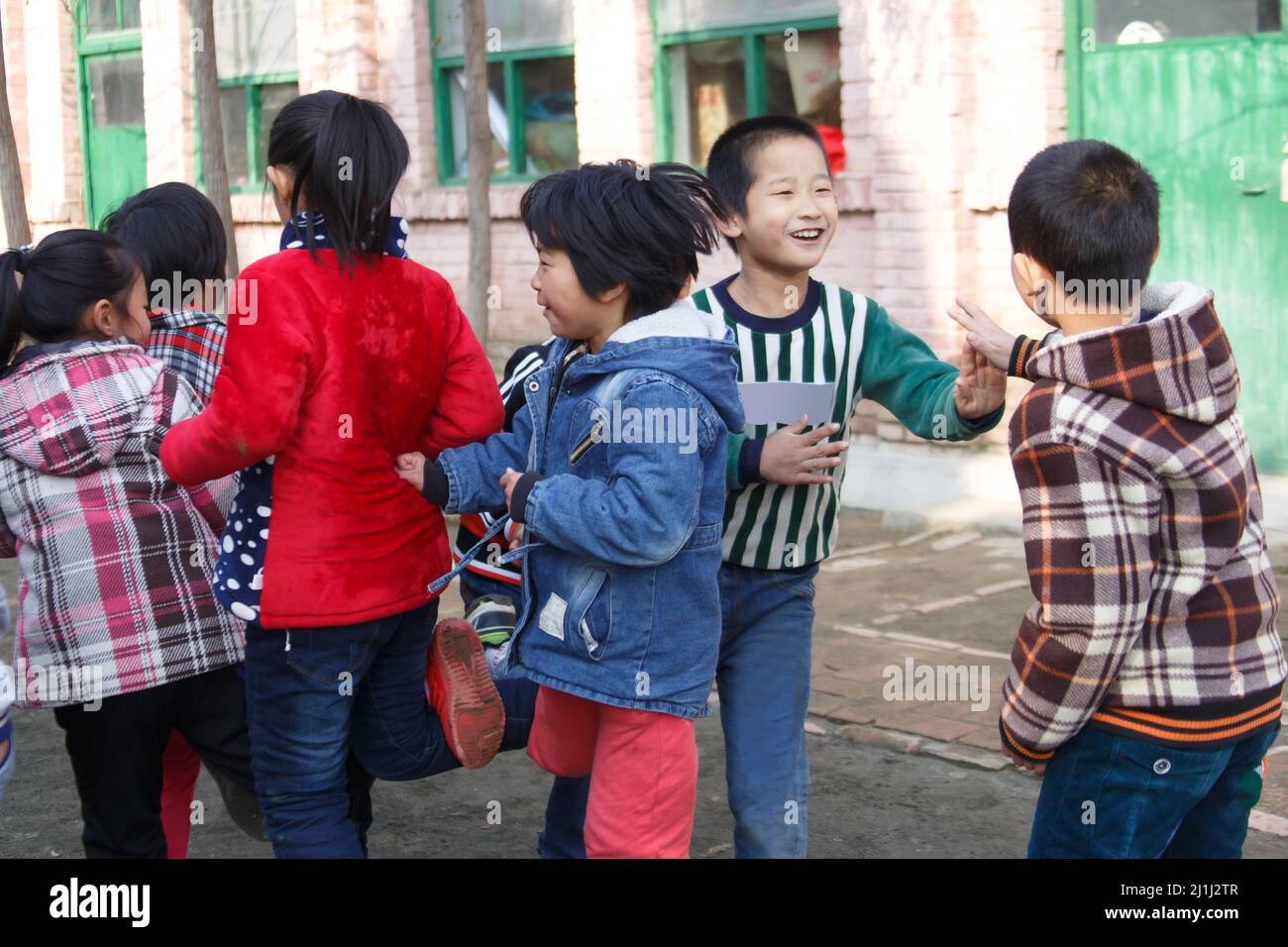 School children play games at school Stock Photo Alamy