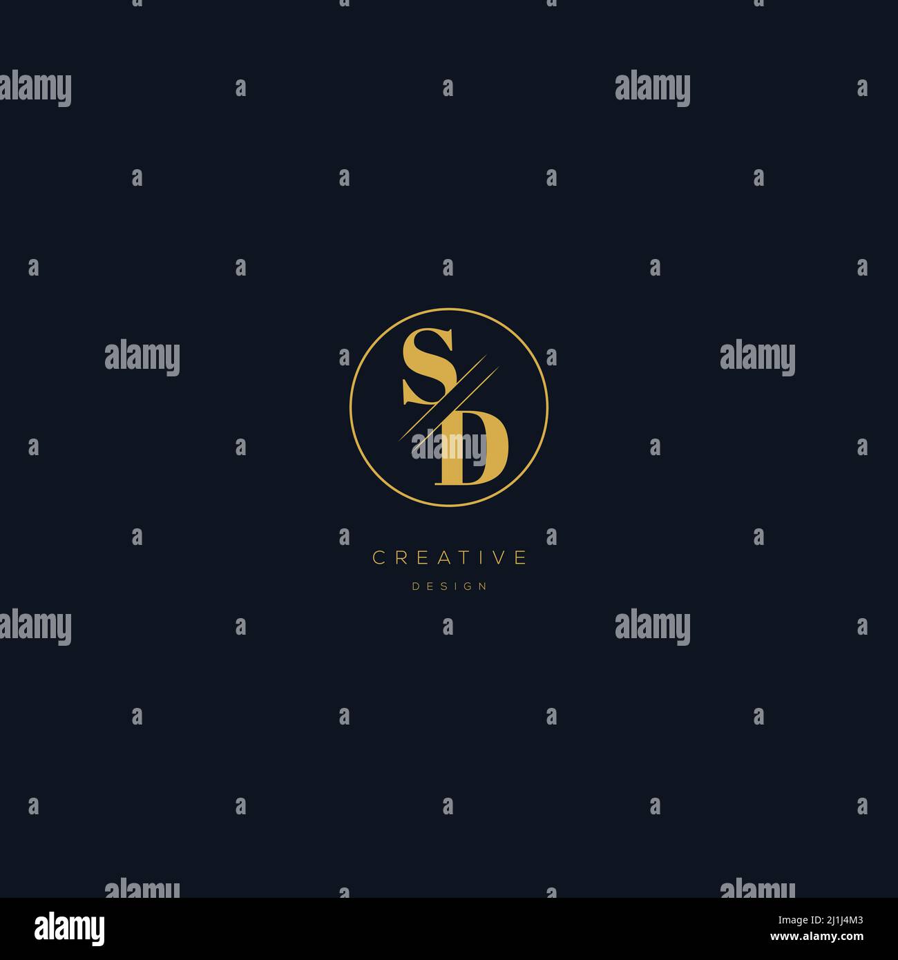 A modern, bold logo letters SD on a dark background. EPS10, Vector. Stock Vector