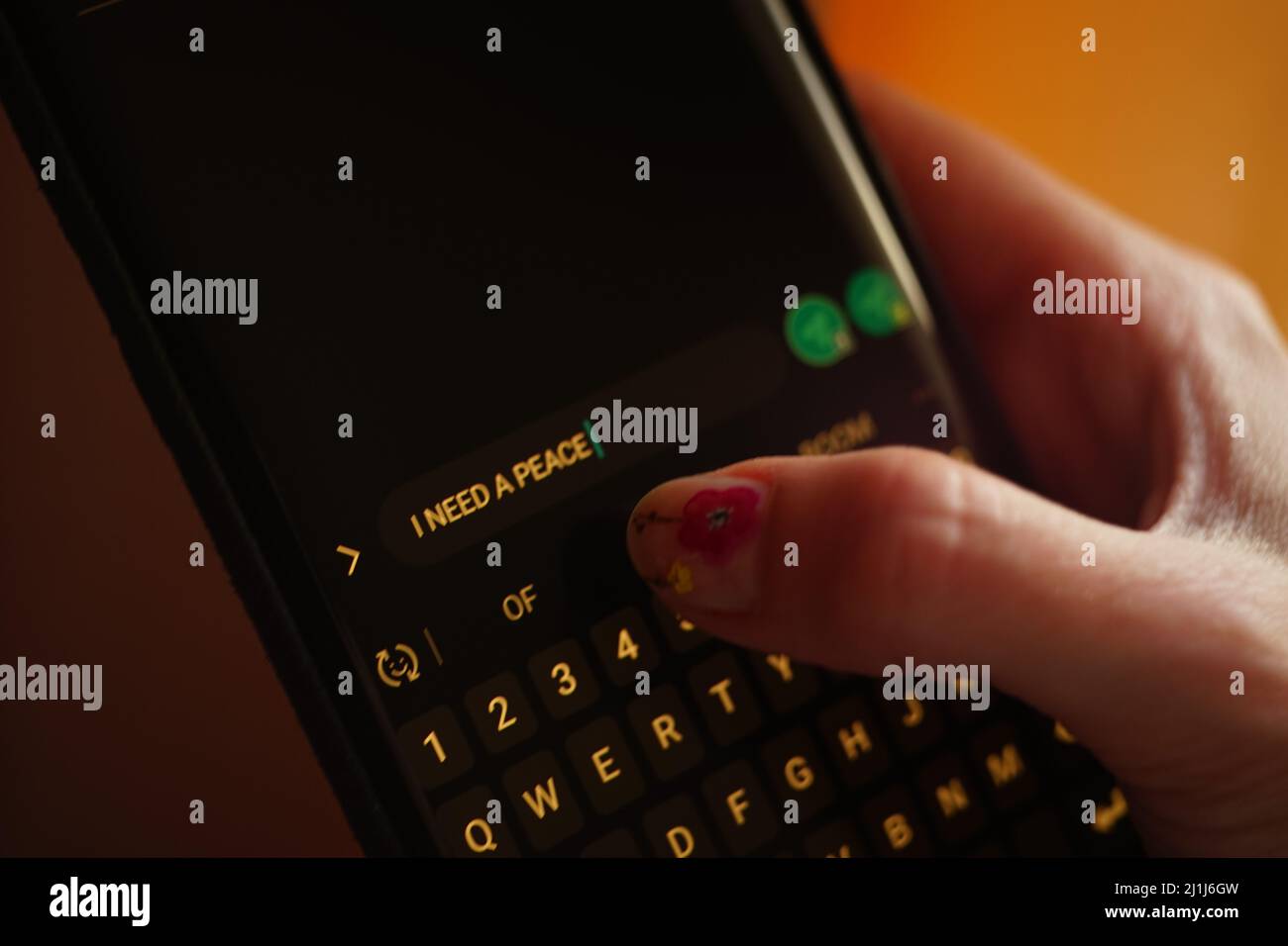 Young female hand touch smartphone hi-res stock photography and images ...