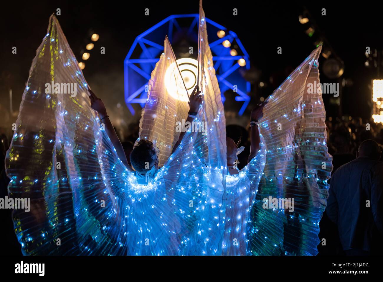 Fancy dress party at open air music festival Stock Photo Alamy