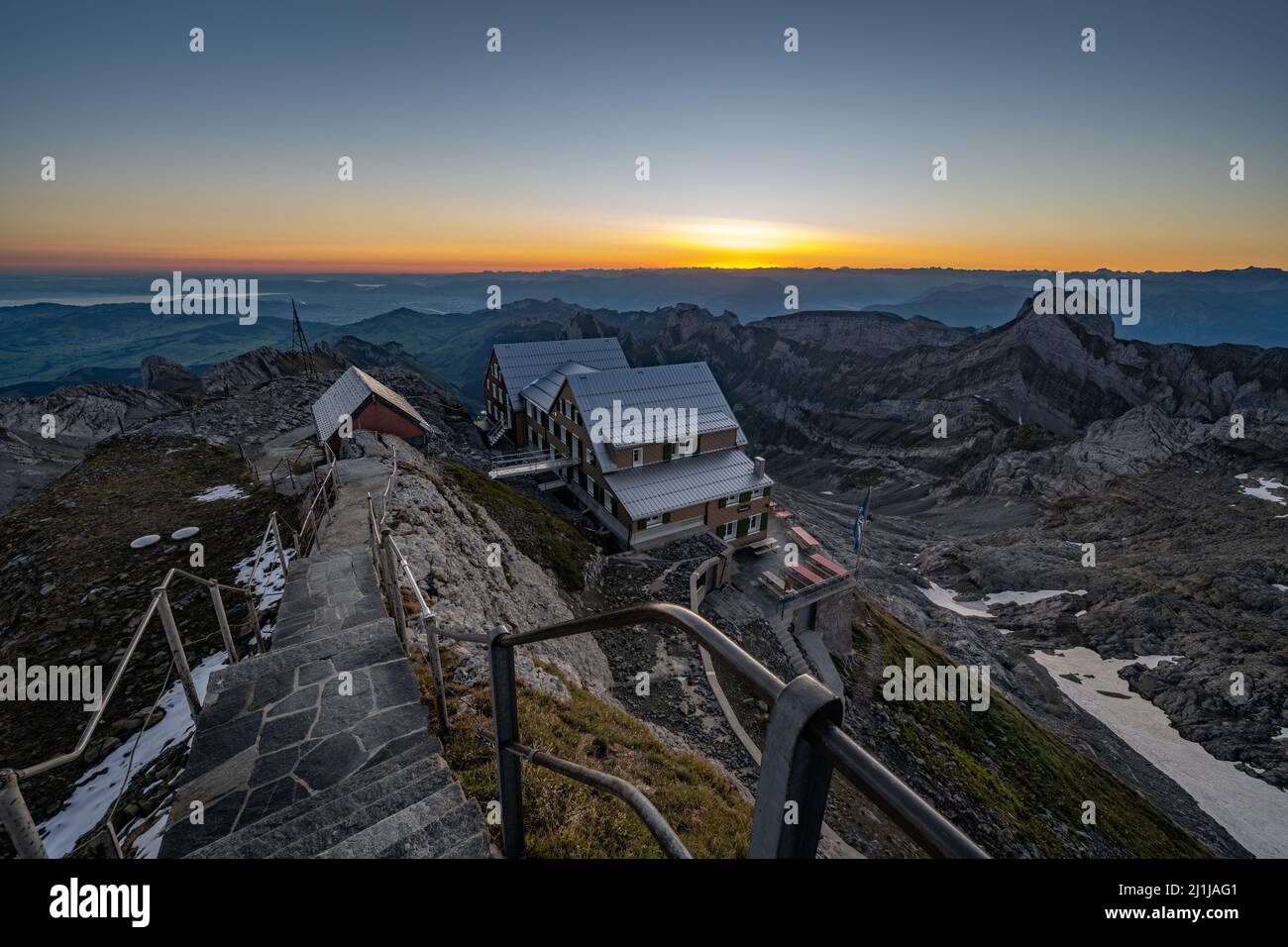 Scenic view on Alter Säntis Stock Photo
