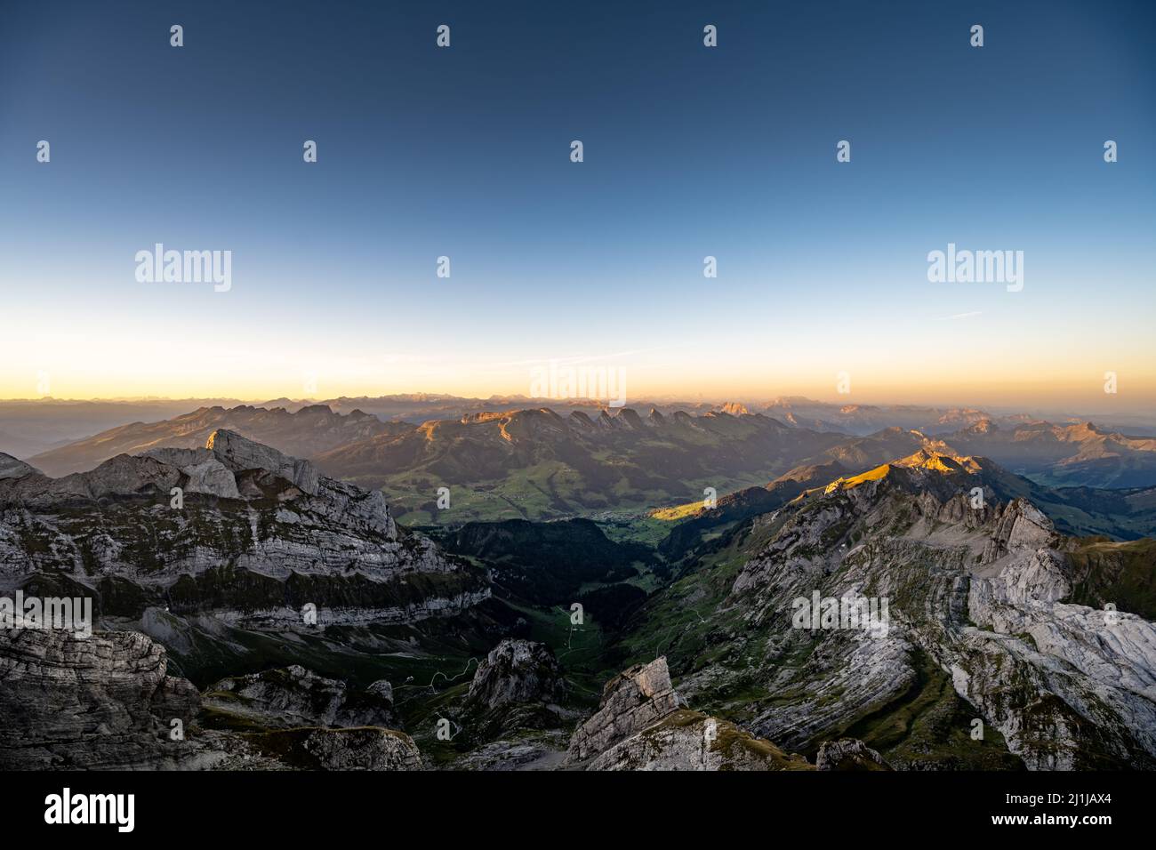 Scenic view from Säntis mountain station Stock Photo