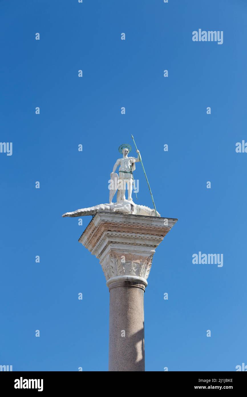 Statue of St. George and the dragon, Venice, Italy Stock Photo