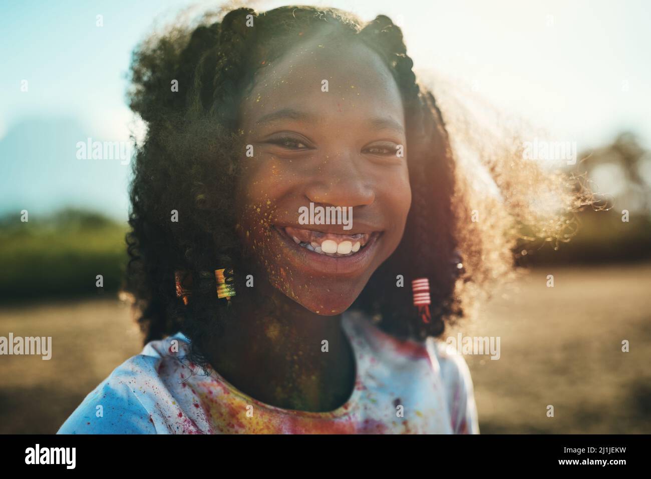 You know you had fun when youre full of paint. Shot of a teenage girl