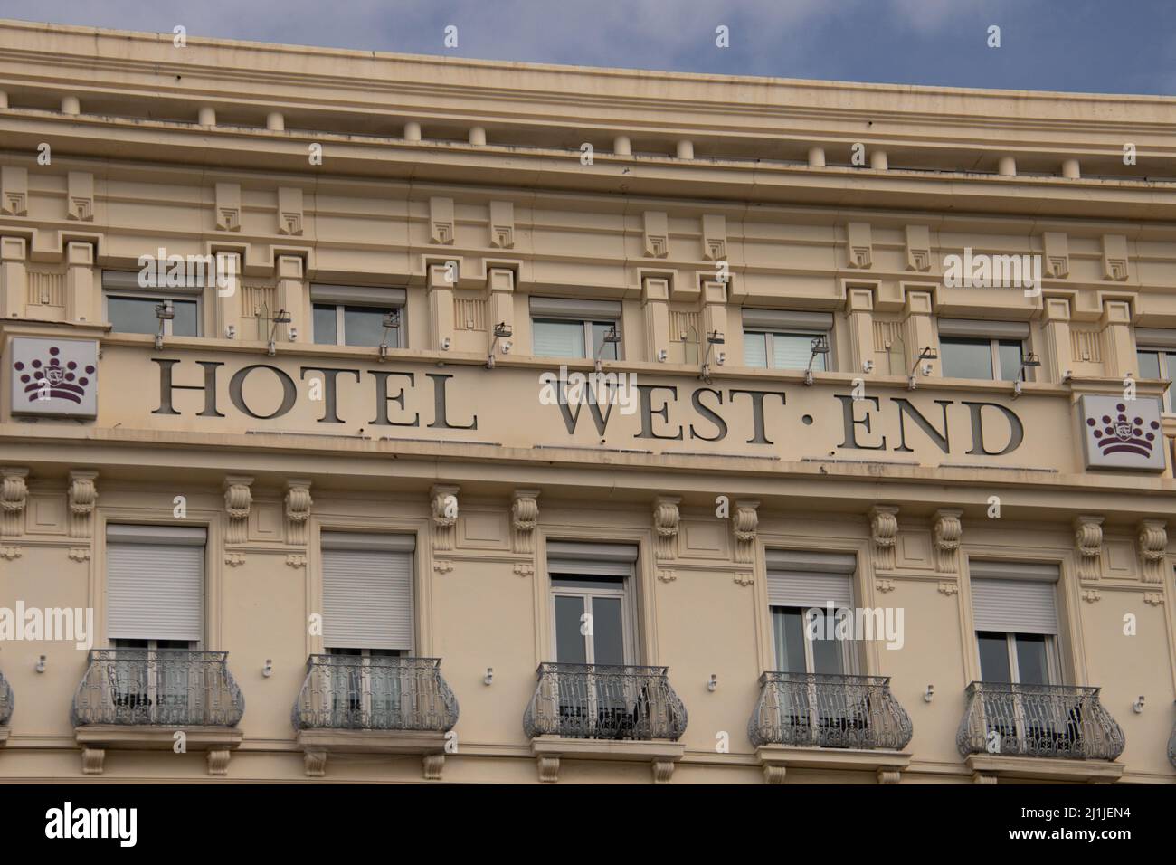 view of the westend hotel in nice in france Stock Photo Alamy