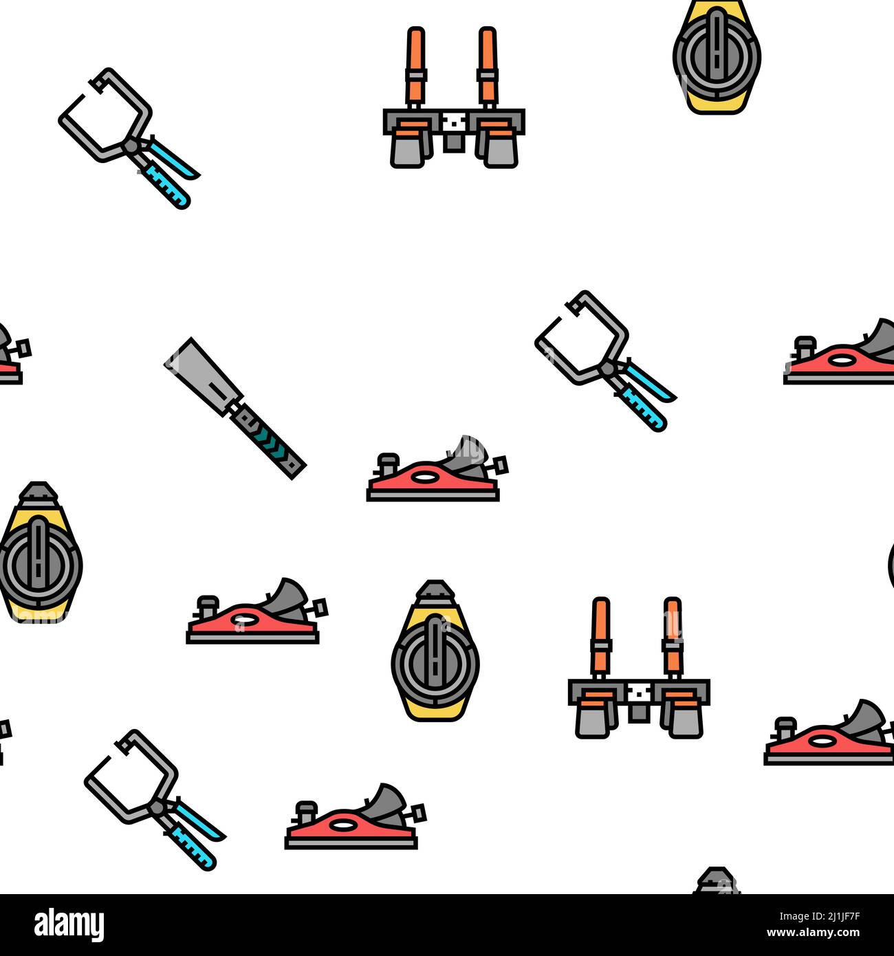 Carpenter Tool And Accessory Vector Seamless Pattern Stock Vector Image ...