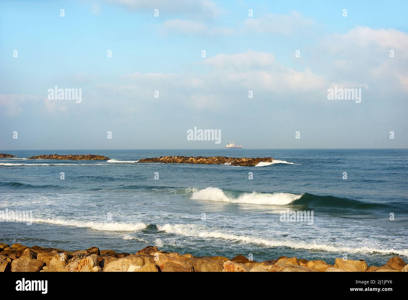 Mediterranean coast in southern Israel near the city of Ashkelon Stock ...