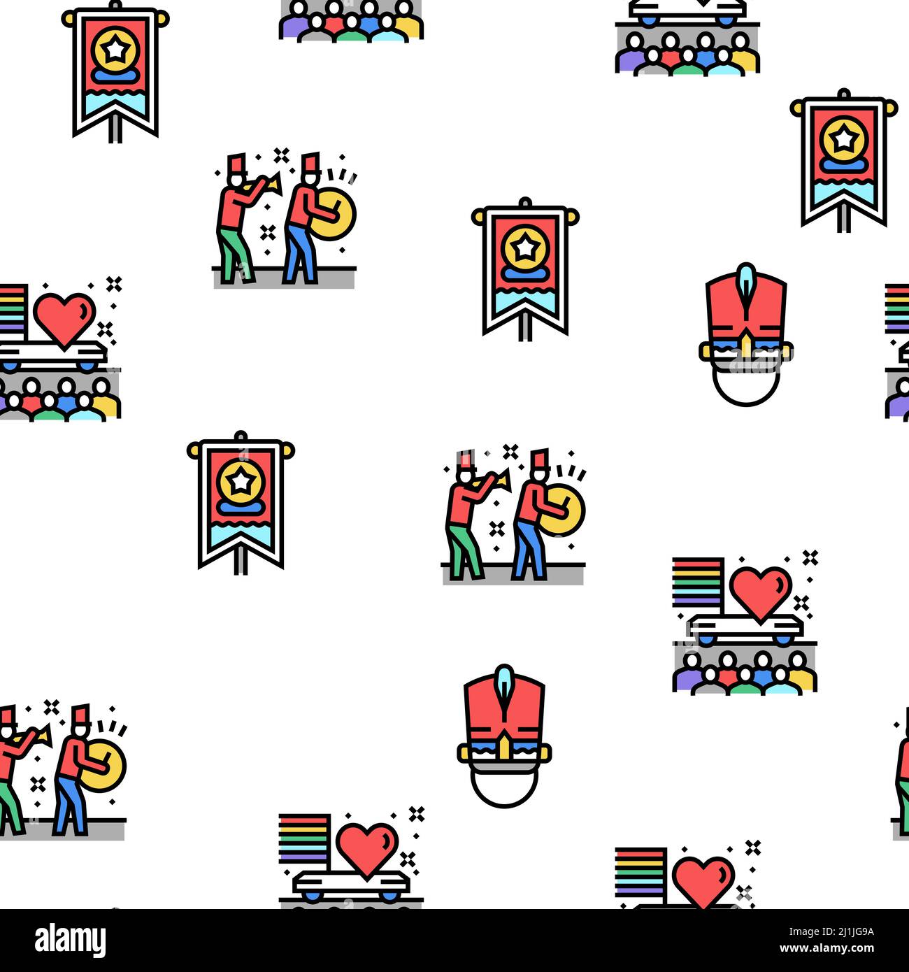 Parade Celebration Festival Event Vector Seamless Pattern Stock Vector parade-celebration-festival-event-vector-seamless-pattern-stock-vector