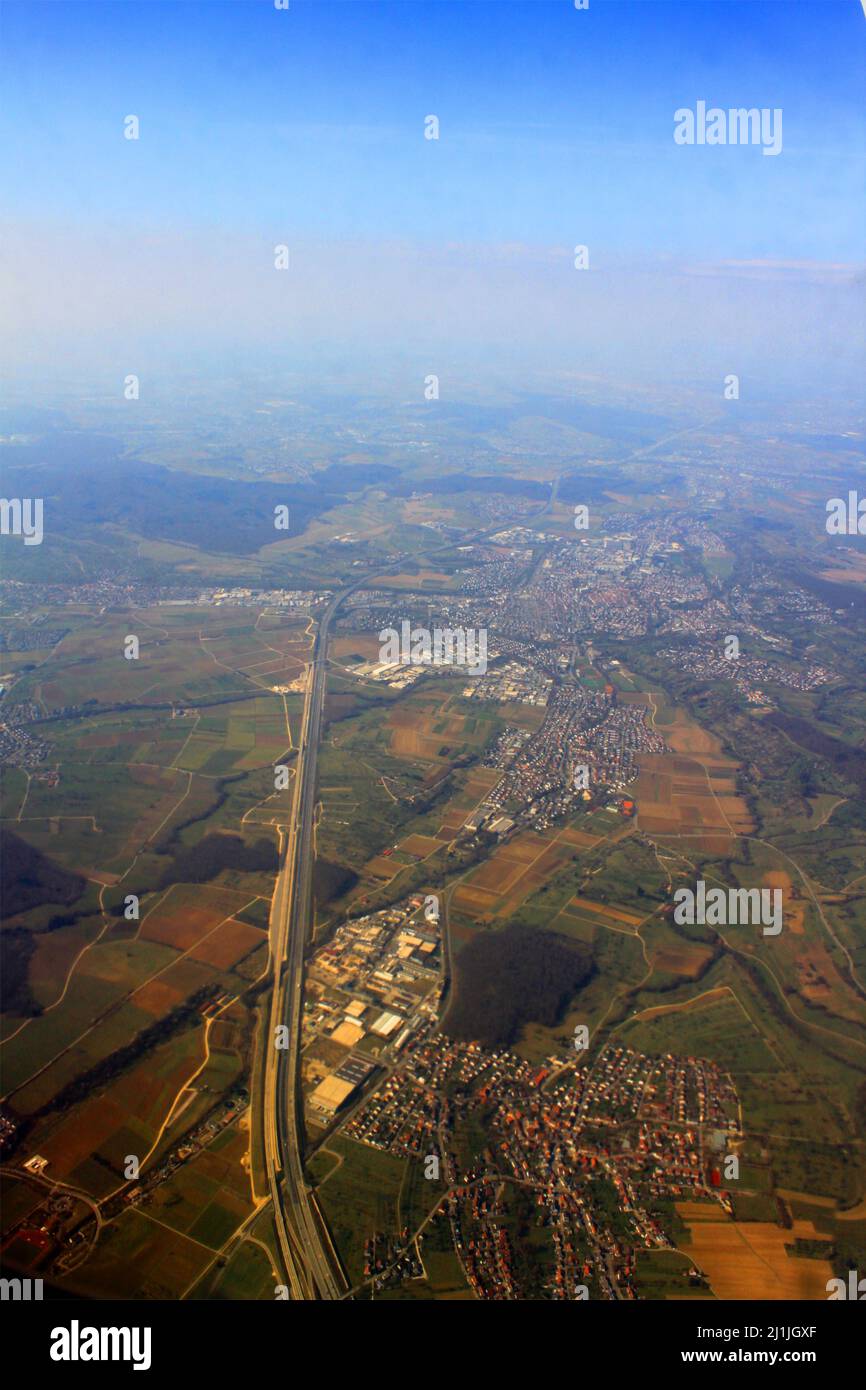 Luftansicht Neckar Baden Württemberg, Deutschland Stock Photo