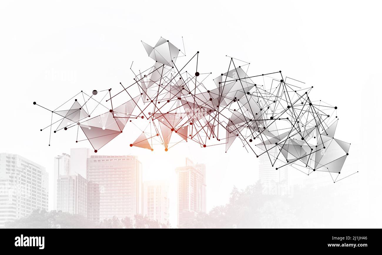Abstract digital network connection lines Stock Photo - Alamy