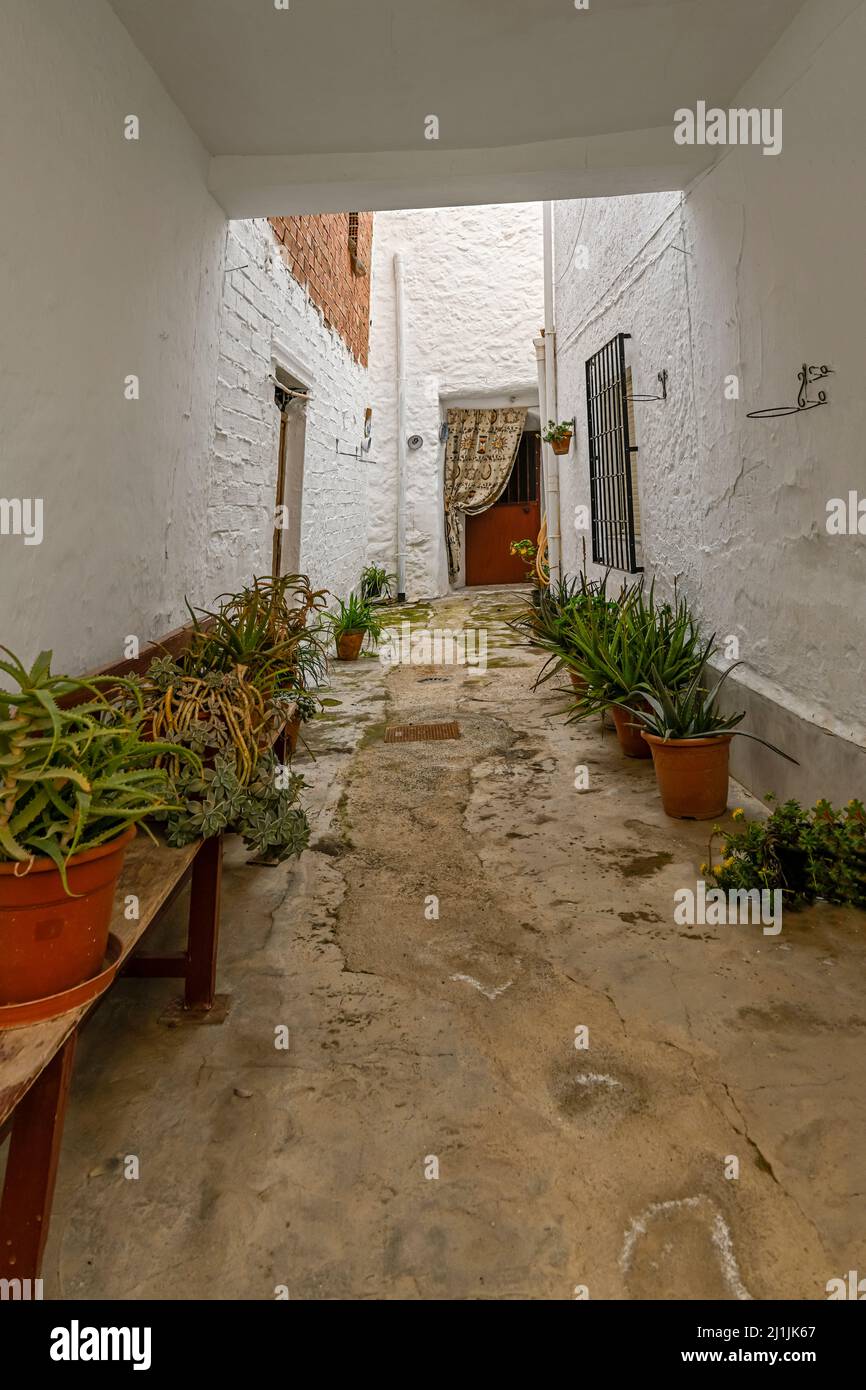 Exterior of the old traditional house and the entrance door. Stock Photo